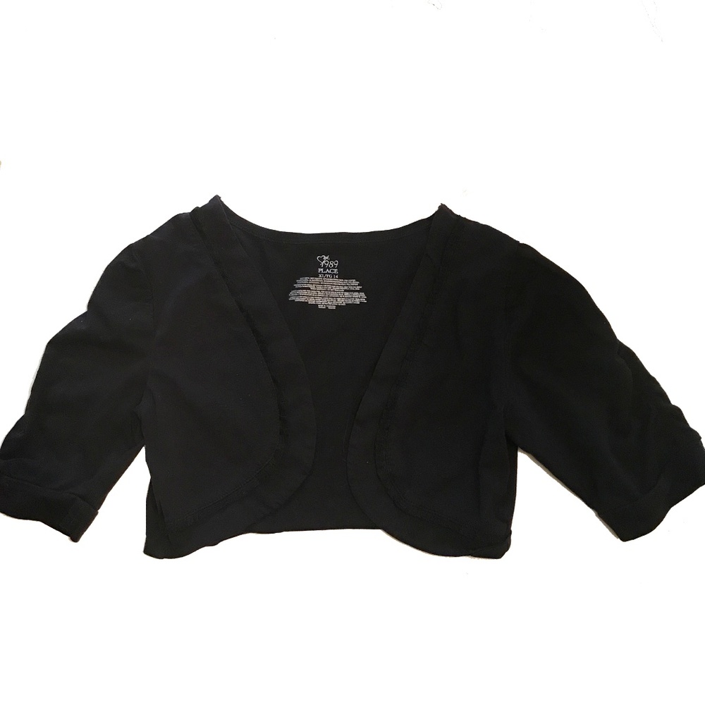 PLACE GIRL'S RUCHED SLEEVE BOLERO SHRUG TOP SIZE 14